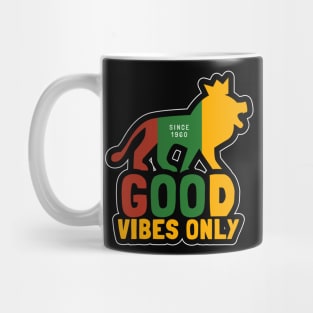 Good Vibes Only, Reggae Conquering Lion With Crown Mug